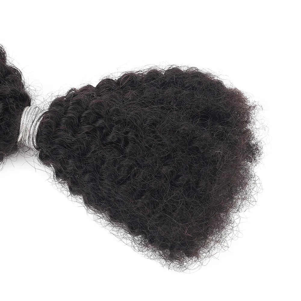 Afro Kinky Bulk Human Hair 4B 4C Natural Black Afro Kinky Curly For Braiding Extensions Human Braiding Hair For Women
