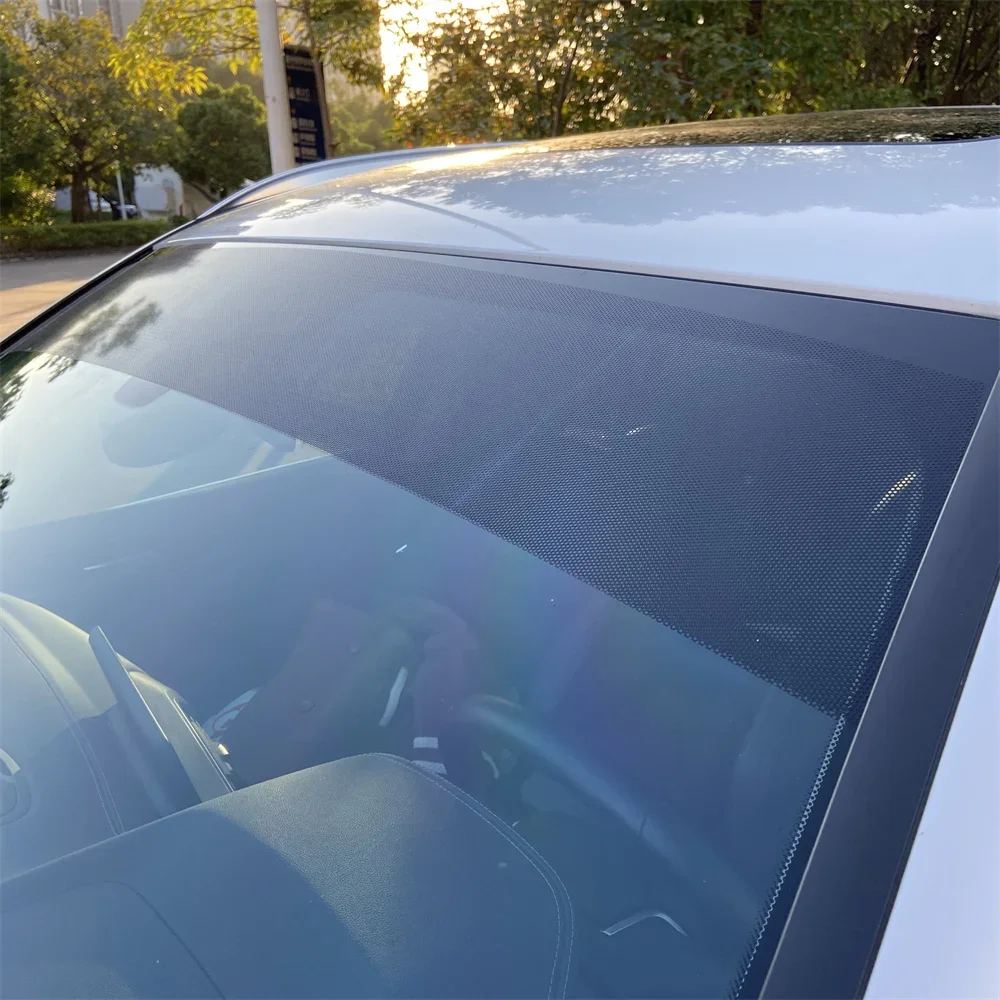 Car Windshield Sunshade Perforated Vinyl Stickers Sheet Auto Window Sunshade Film Mesh Decorative Decals