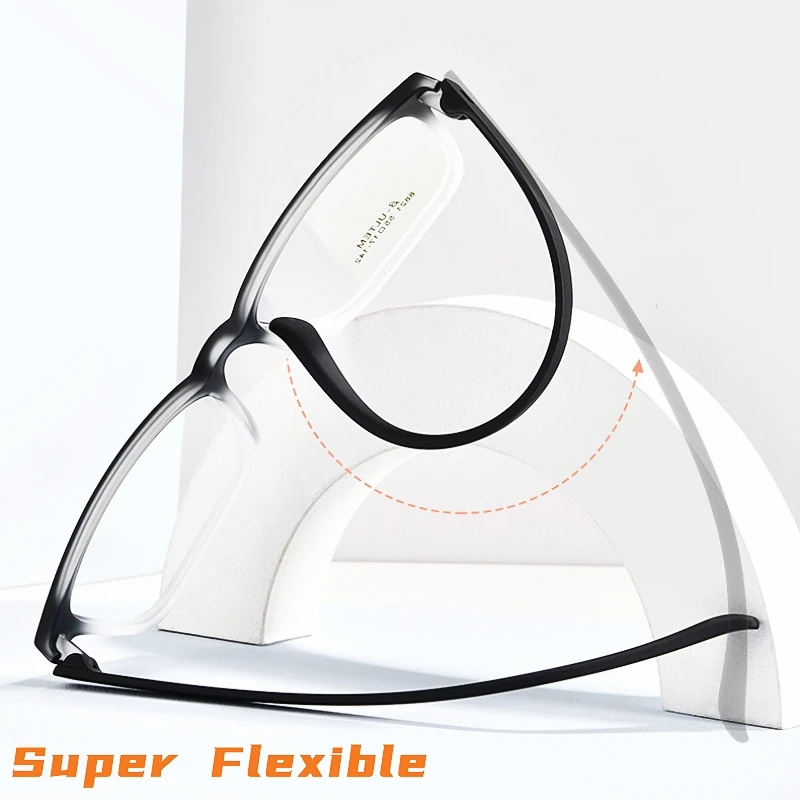 نظارات OLLYMURS عصرية خفيفة للغاية كبيرة بدون مسامير TR90 للنساء مربعة ريترو وجه كبير إطار نظارات طبية بصرية للرجال