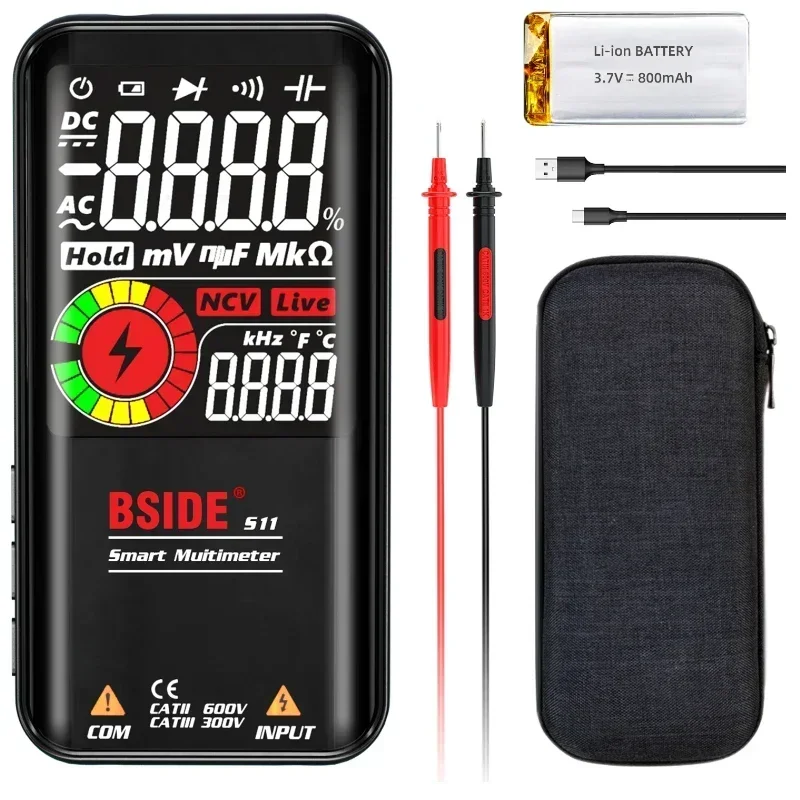 S10 Digital Multimeter Profesional Smart Multimeter 9999 Counts DC AC Voltage Capacitor Ohm Diode NCV Hz Tester Meter 2024