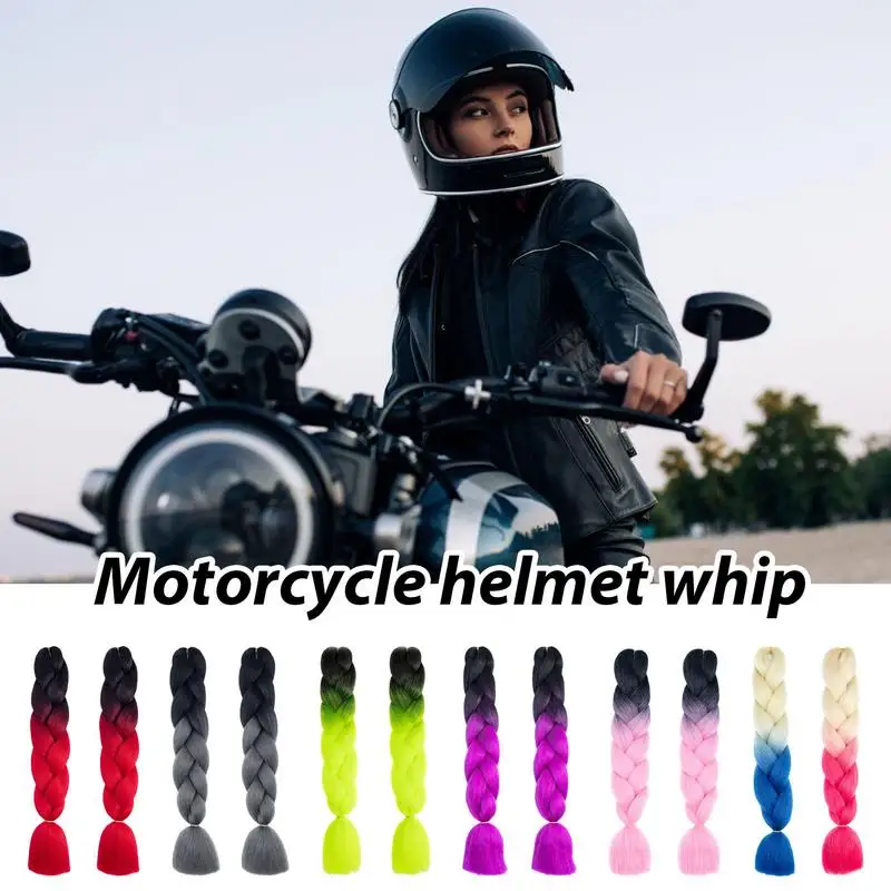 Motorcycle Hats Braids Hair Helmet Decor Big Braid Suction Cup Detachable Motorcycle Electric Car Balance Car Ski Helmet decor