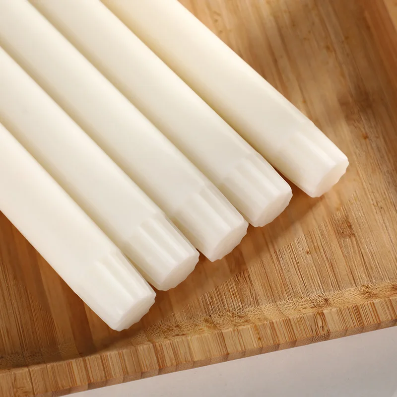 2.2x20cm European Classic Sawtooth Long-stem Candle. 8pc/box Smokeless and Odorless Straight White Candle for Dining Table.