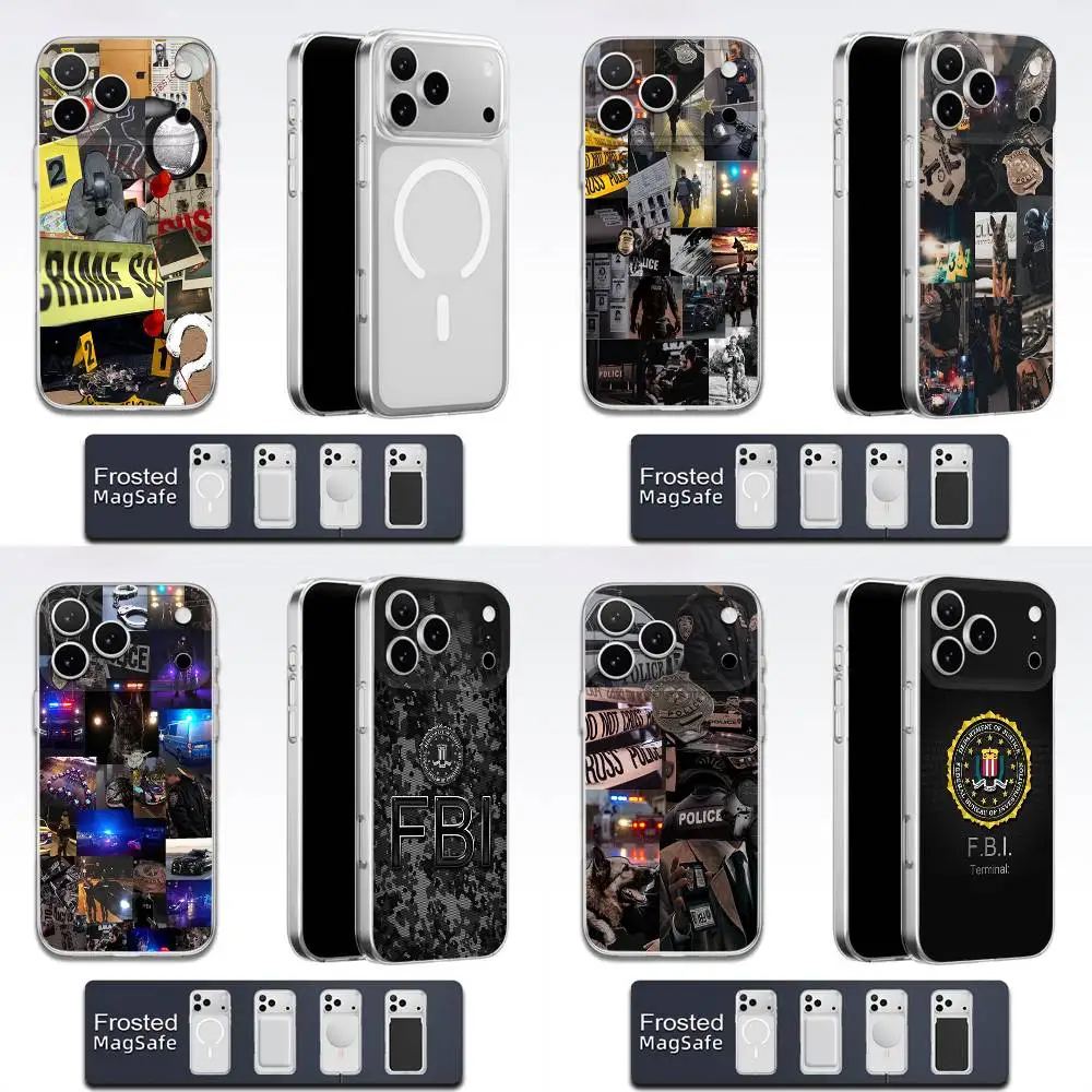 

Phone Case For iPhone 17,16,15,14,13,12,11,Pro,Max,Plus,E,Air,Mini Magsafe Transparent Police Dog FBI Puzzle TPU Cover