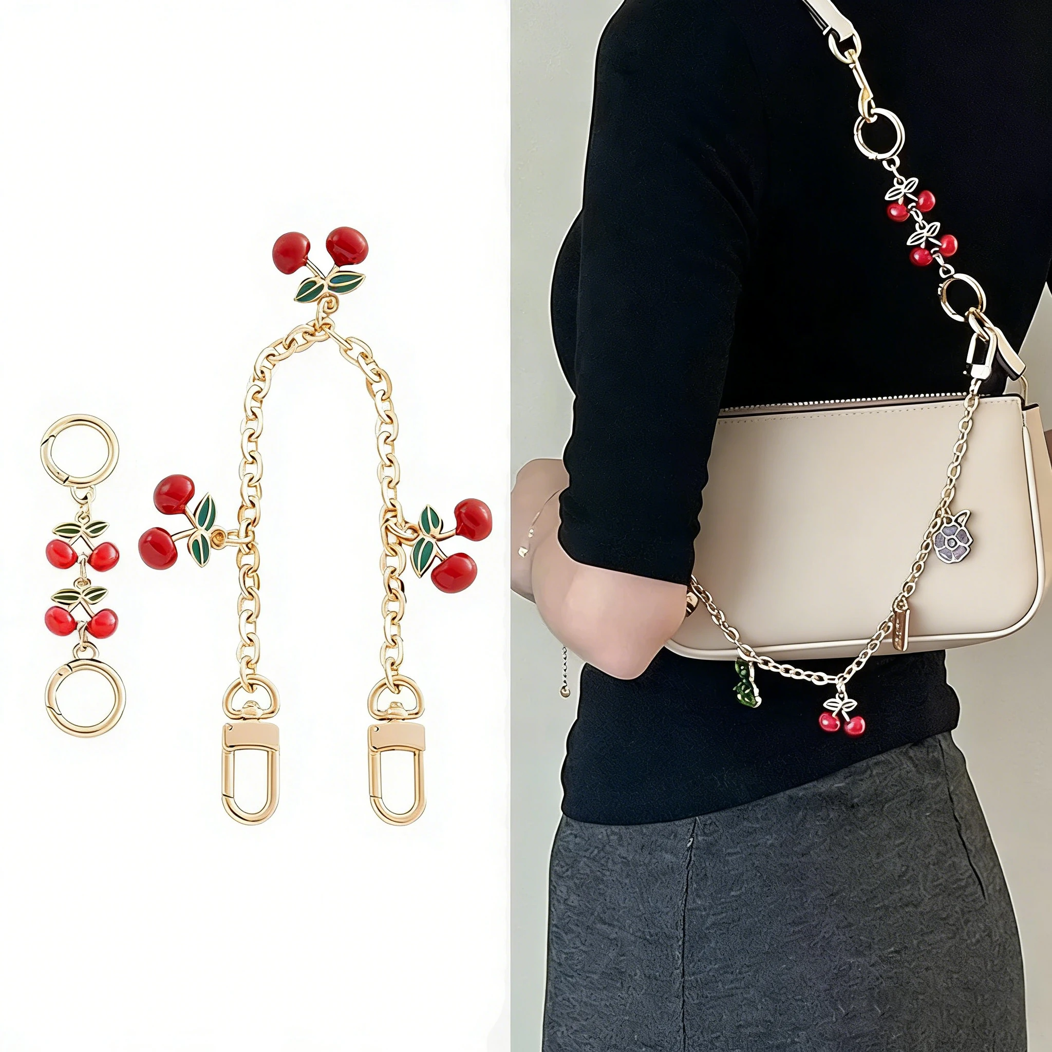 Bag Cherry Extender Chain For Brand Women Bag Durable Fashion Bag Shoulder Strap Chain Accessories