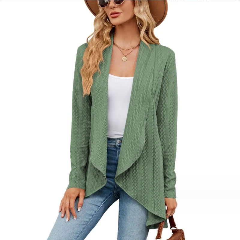 2023 Autumn and Winter New Women's Sweater Long Sleeve Women's Cardigan Top Casual Loose Fashion Solid Color Knitted Coat Women