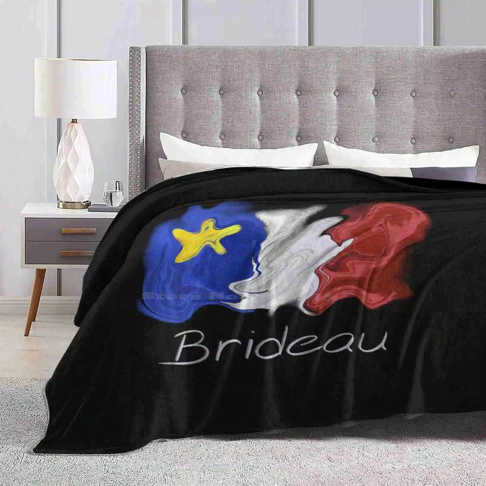 Acadian Flag Pastel Liquid Brideau-Drapeau Acadien Liquide Pastel Brideau New Arrival Fashion Leisure Warm Flannel Blanket