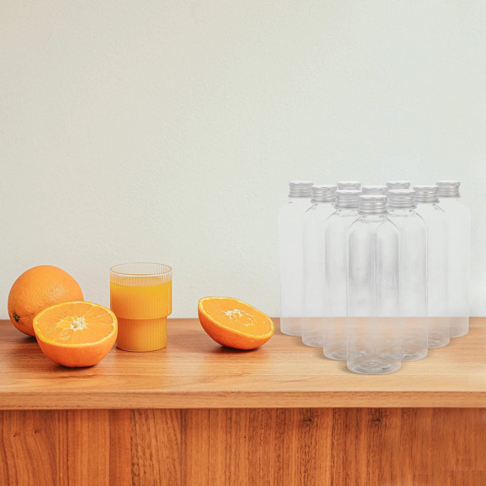 

10pcs Drink Bottles Small Juice Reusable Clear Leakproof Empty Bottle for Juicing PET Material Easy Household Portable