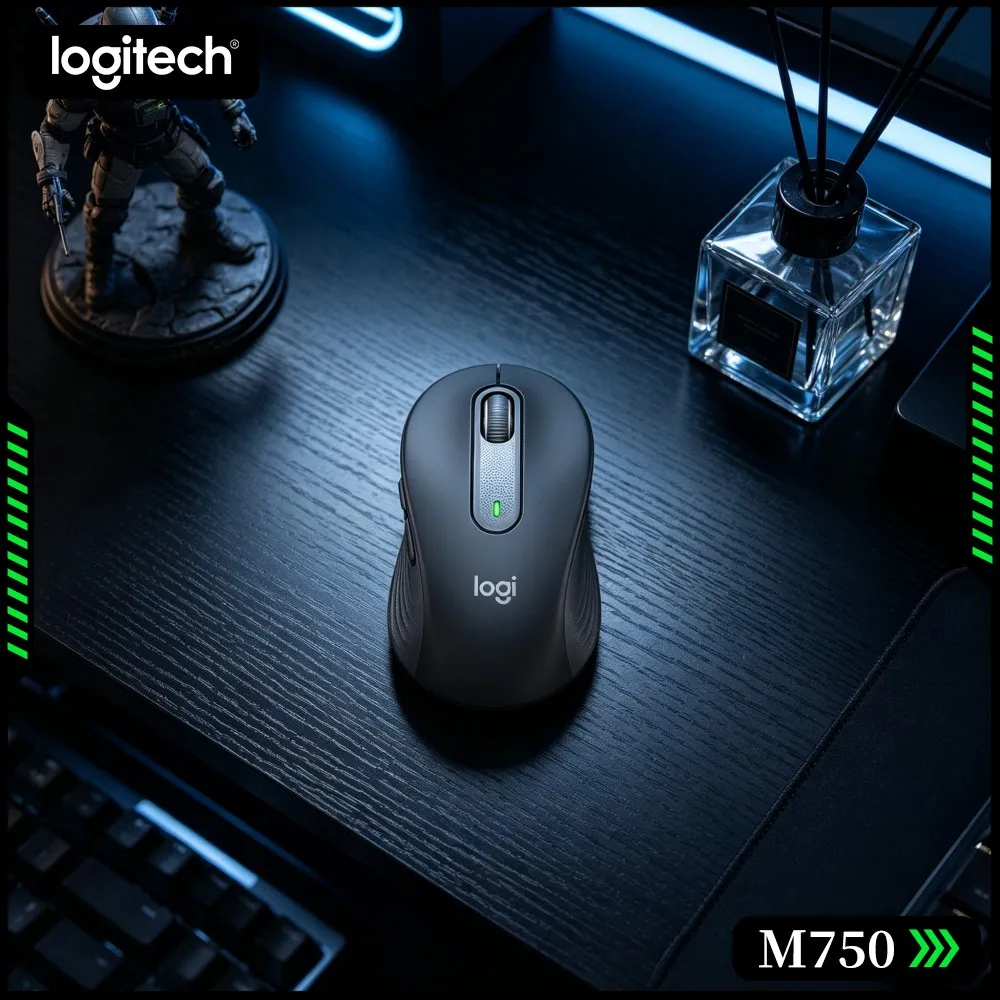 Logitech M750 Signature Office Mouse - 4000 DPI, Rubber Grips, Smartwheel, 3-Device Switch, 20-Month Battery, Travel Pick