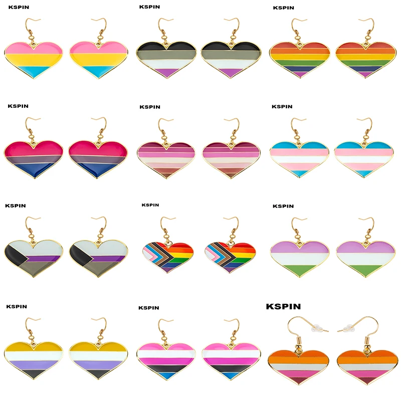 Progress Pride LGBT Earrings Gay Pride Rainbow Earrings Jewelry For Women Men Lovers Gift