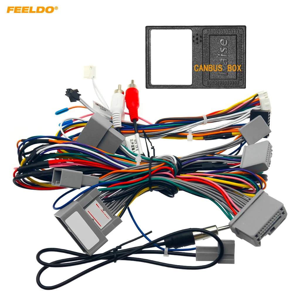 

FEELDO Car 16pin Power Cord Wiring Harness Adapter With Canbus For Honda Odyssey 2009-2014 Installation Head Unit #HQ5310