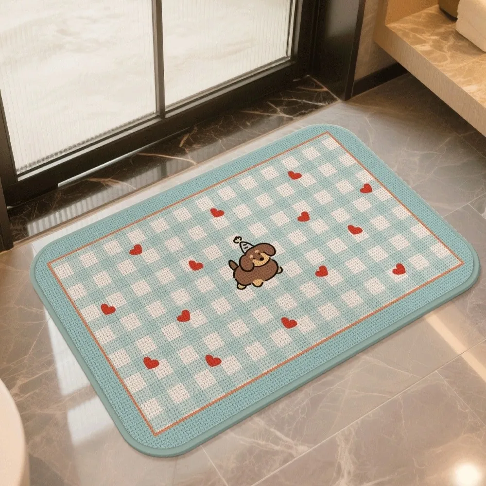 

Foot Pad Anti Slip Cartoon Floor Mat Animal Pattern Absorbent Absorbent Rug Imitation Weaving Soft Kitchen Mats Entry
