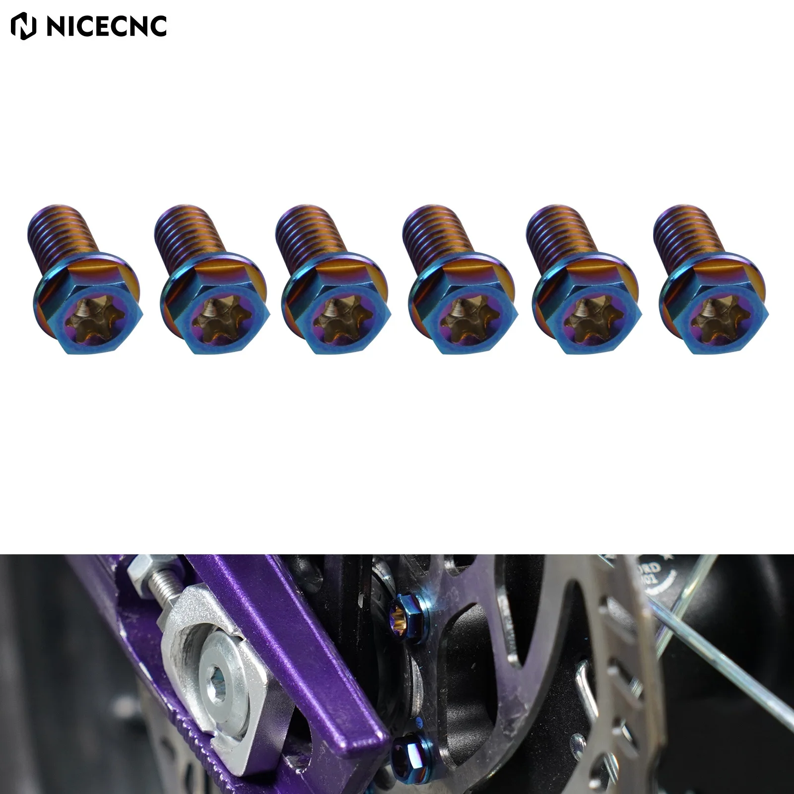 

NICECNC Electric Dirt Bike M6 Rear Brake Disc Pad Screws Kit For Sur-Ron Light Bee X S L1E Surron Electric Bike Segway X160 X260