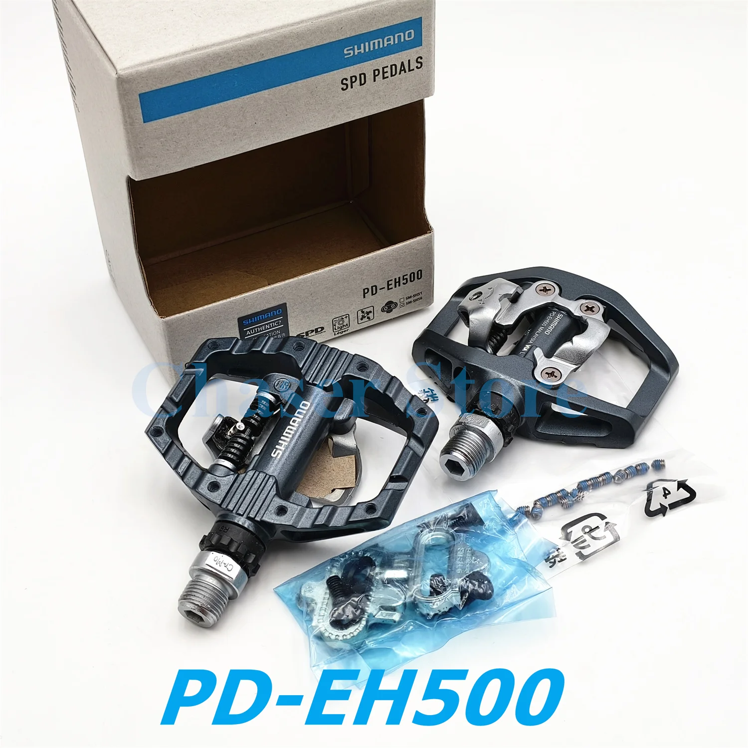 SHIMANO PD EH500 Dual-Sided Platform / Clipless SPD Pedals with Cleat SM-SH56 Original PD-EH500