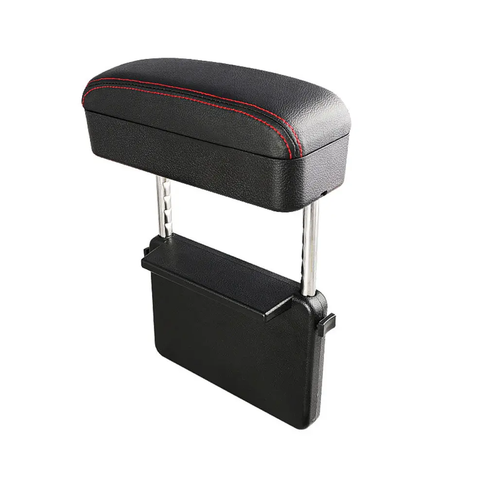 

Multifunction Car Armrest Box Black Red Thread Adjustable Elbow Support Pad Center Console Storage Car Accessories Auto