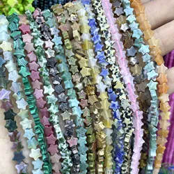 6MM Natural Star Shape Agates Quartz Amazonite Jades Aventurine Loose Spacer Beads For Jewelry Making DIY Bracelet Necklace