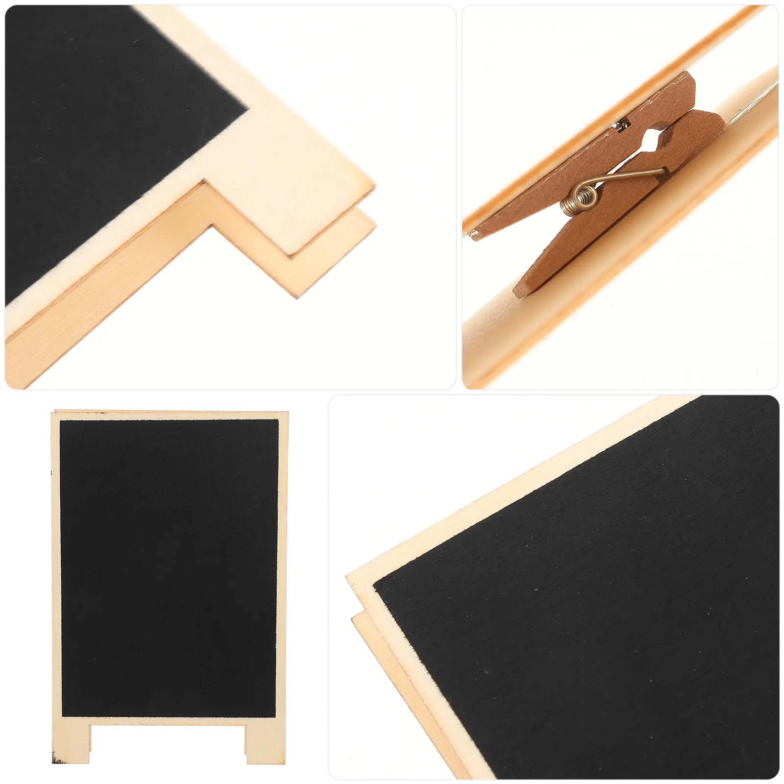 

6pcs Mini Blackboard Chalkboard Vertical Desktop Wood Signs Tabletop Erasable Message Board Small Blackboard Desk Decor Craft