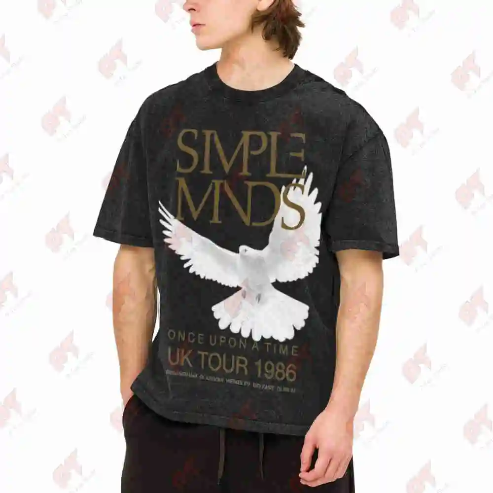 Simple Minds Once Upon A Time 1986 Vintage Washed Tee Pure Cotton T-Shirt