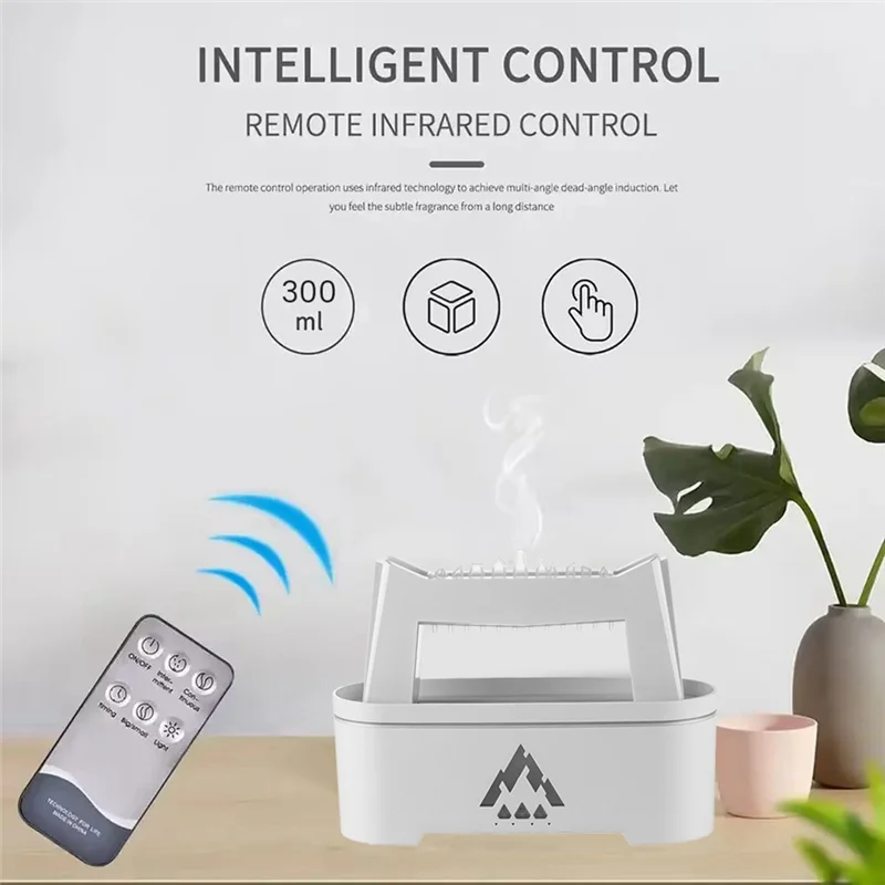 A59E-Pelembap Udara Tetesan Hujan Penyebar Minyak Esensial 300Ml Lampu LED Remote Control Penyebar Aromaterapi Awan Hujan