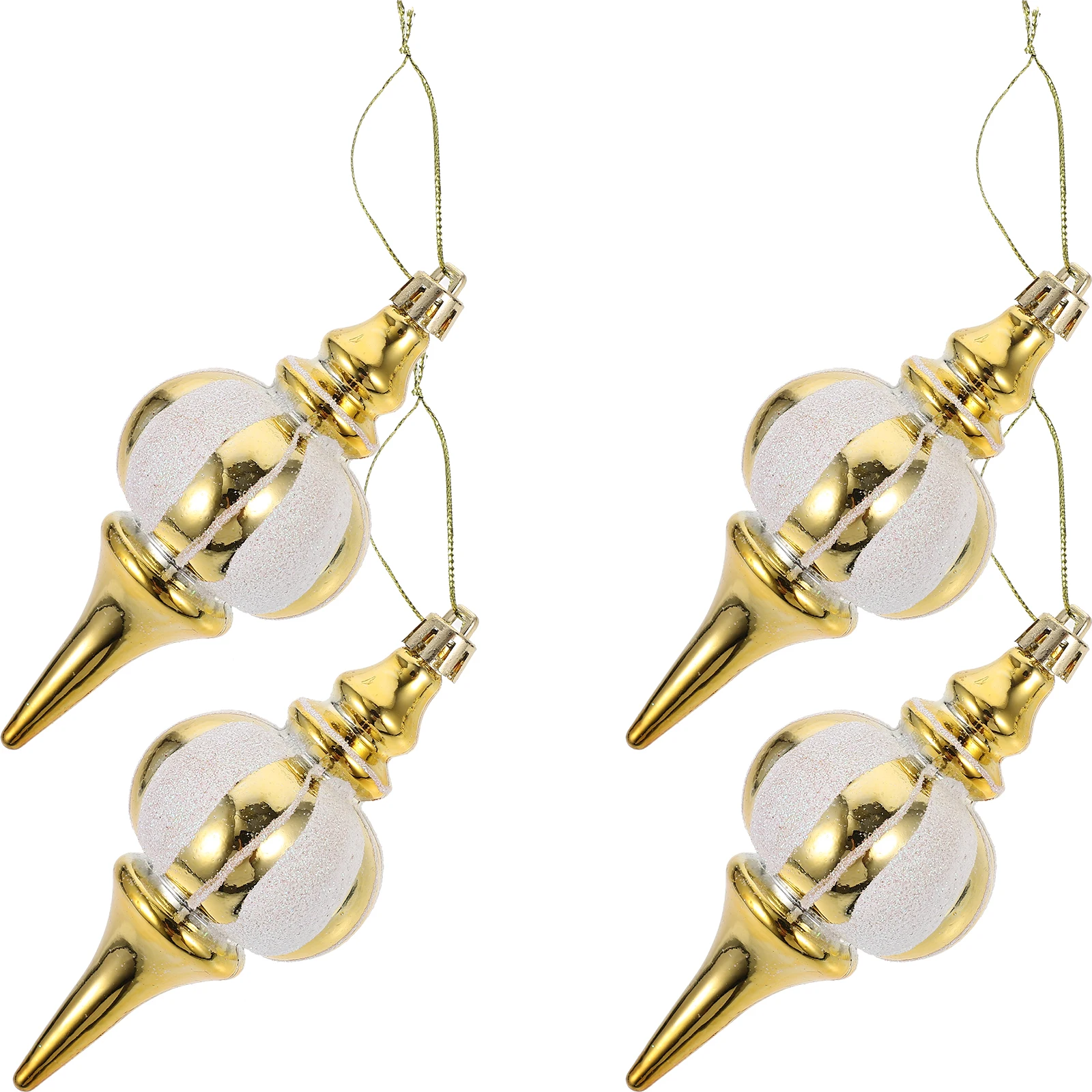 

4 Pcs Christmas Tree Decorations Baubles Novelty Holiday Accessories Hanging Ornaments Golden Pendant