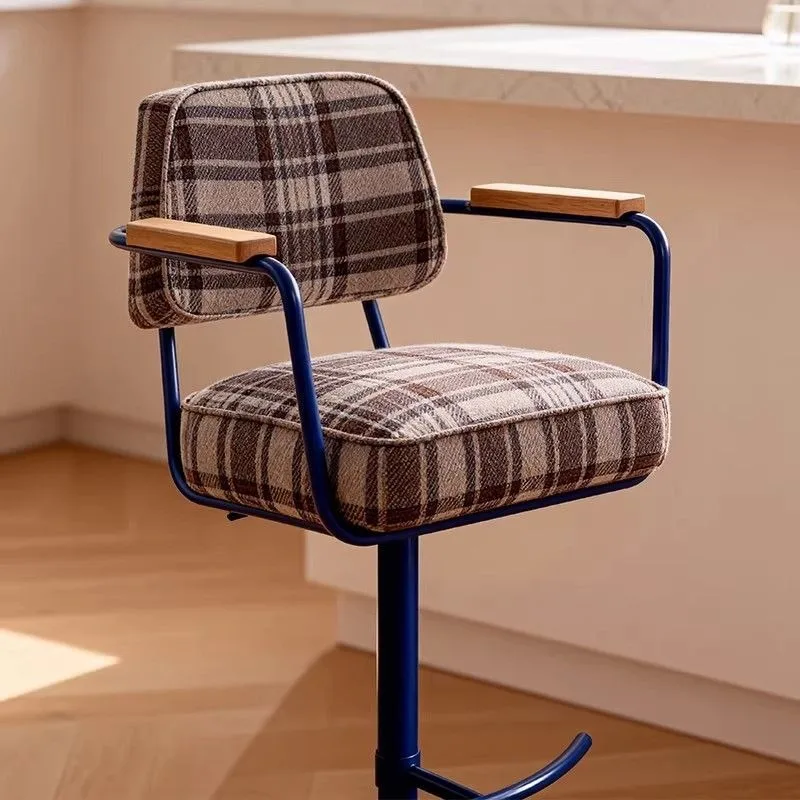 Retro style liftable rotating bar chair, living room bedroom home high chair