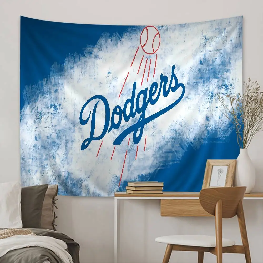 L-a D-Dodgers ทีมเบสบอลฉากหลังผ้าป้ายโปสเตอร์แบนเนอร์สําหรับปีใหม่ตกแต่ง Photo Props พื้นหลังอุปกรณ์