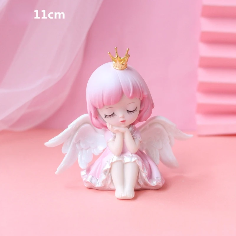 Angel Crown Girl Cake Decoratie Gelukkige Verjaardag Cake Toppers Prinses Kasteel Cupcake Toppers Bruiloft Baby Douche Bakken