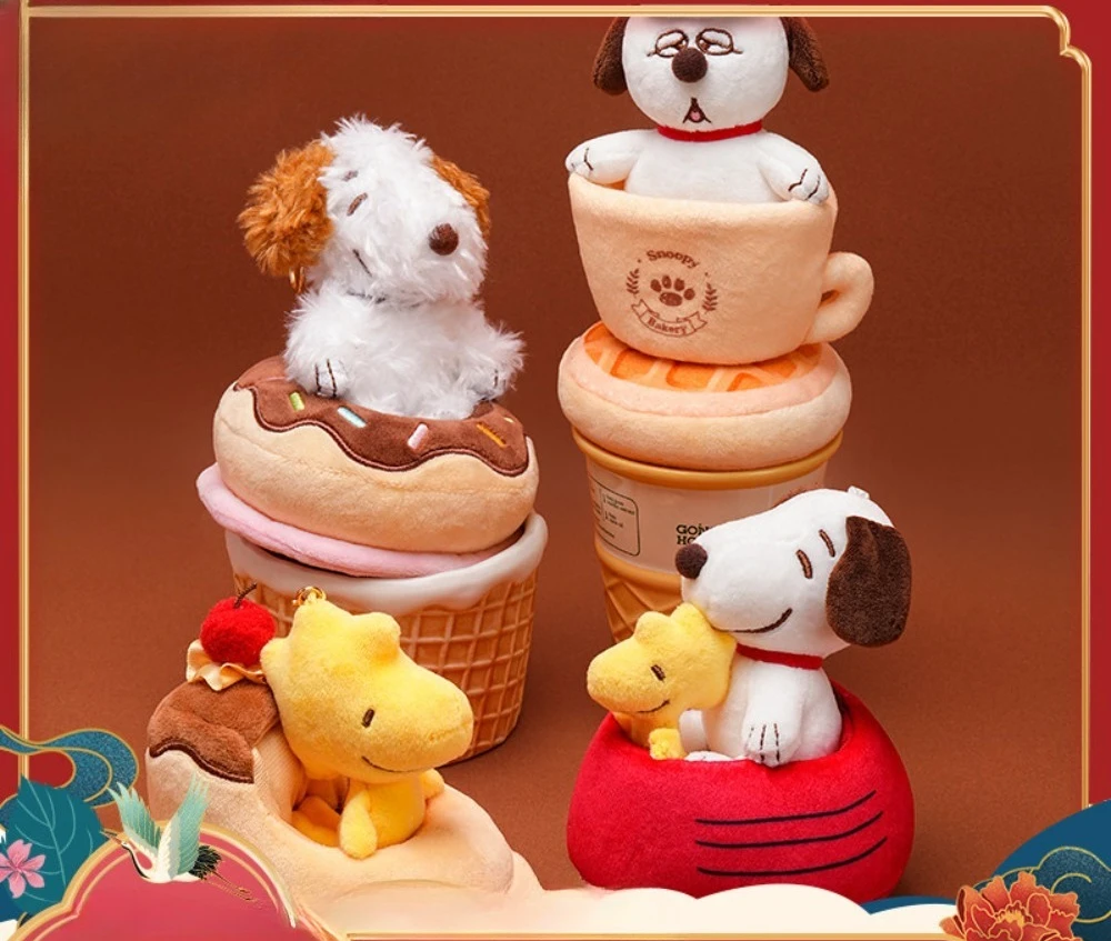 Snoopy Baking Series Plush Doll Surprise Box Charms, Cute Bag Ornaments & Car Hanging Decorations, Birthday Gifts for Girls