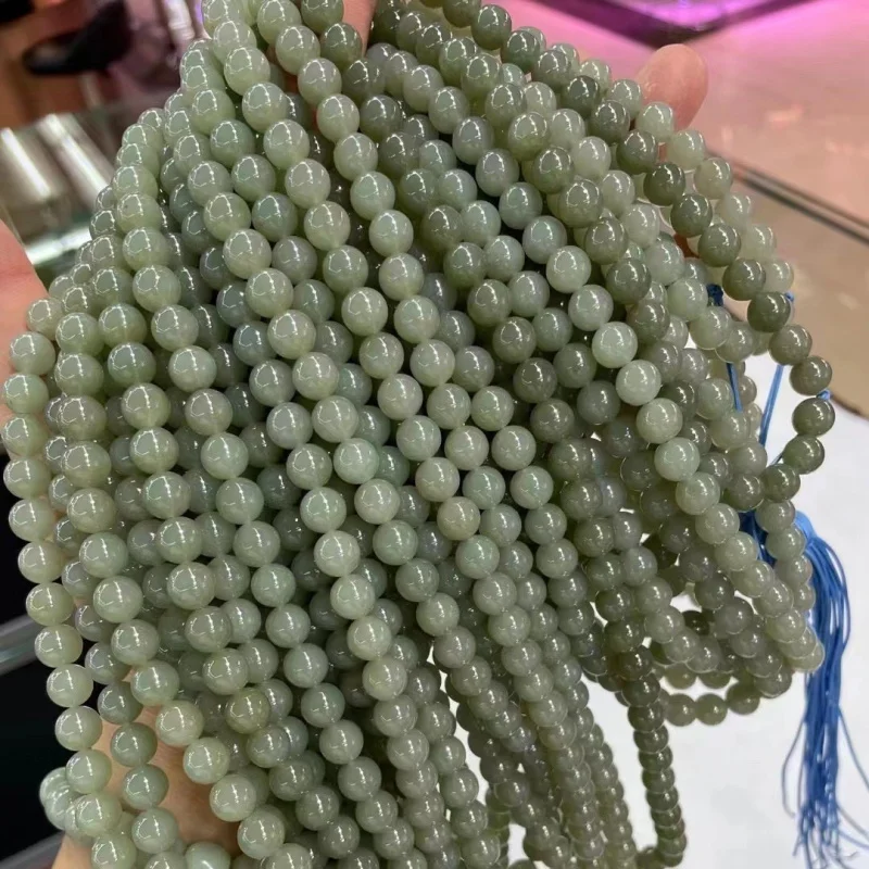 

Hetian Jade Qie Mo Blue 108 Buddha Beads Necklace Cord 8Mm Pendant Bracelet Accessories