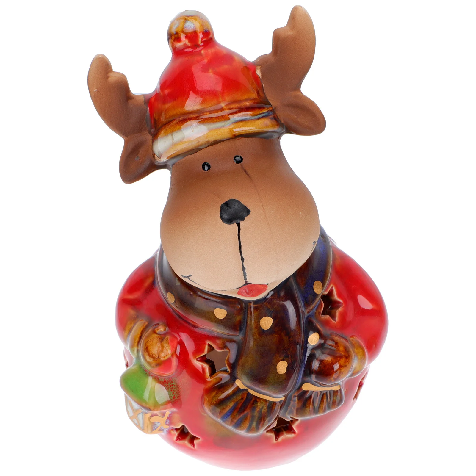 

1Pcs Snowman Lamp Shade Christmas Elk Candlestick Hollow Elk Light for Home Table Decoration Luminous Stand Decor Xmas