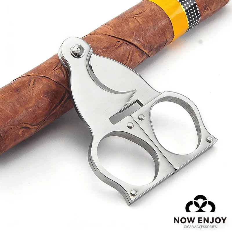 NOW ENJOY Creative stainless steel triangular cigar cutter detachable cigar holder double-edged cigar cutter Smoking Accessories