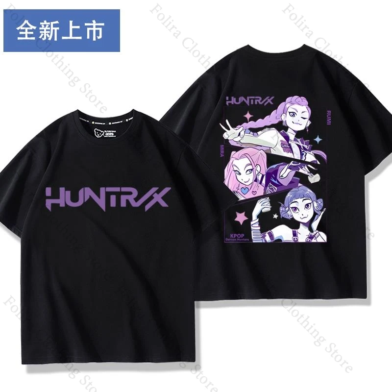 

2025 Cartoon KPop Demon Hunters Series Printing T-shirt Summer Tops Woman Clothing Short Sleeve Tee Woman Clothes