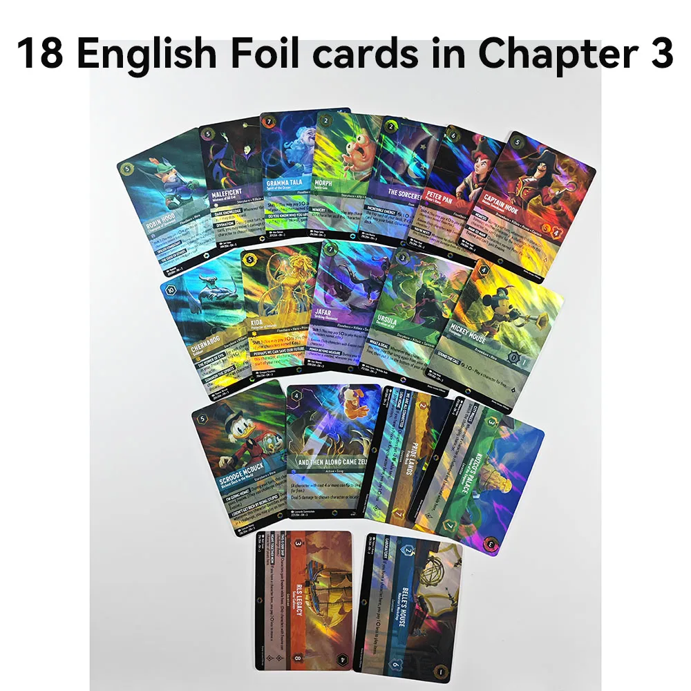 Whole Sets Disney Lorcana 3 Proxy Black core High Quality board new game cardsTCG Game Cards proxy