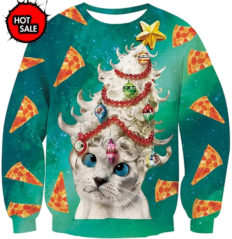 Hot Sale Ugly Christmas Sweater For Men Women Crew Neck Hoodie Funny Graphic Sweatshirts Boys Oversized Tops Pullovers Sweaters