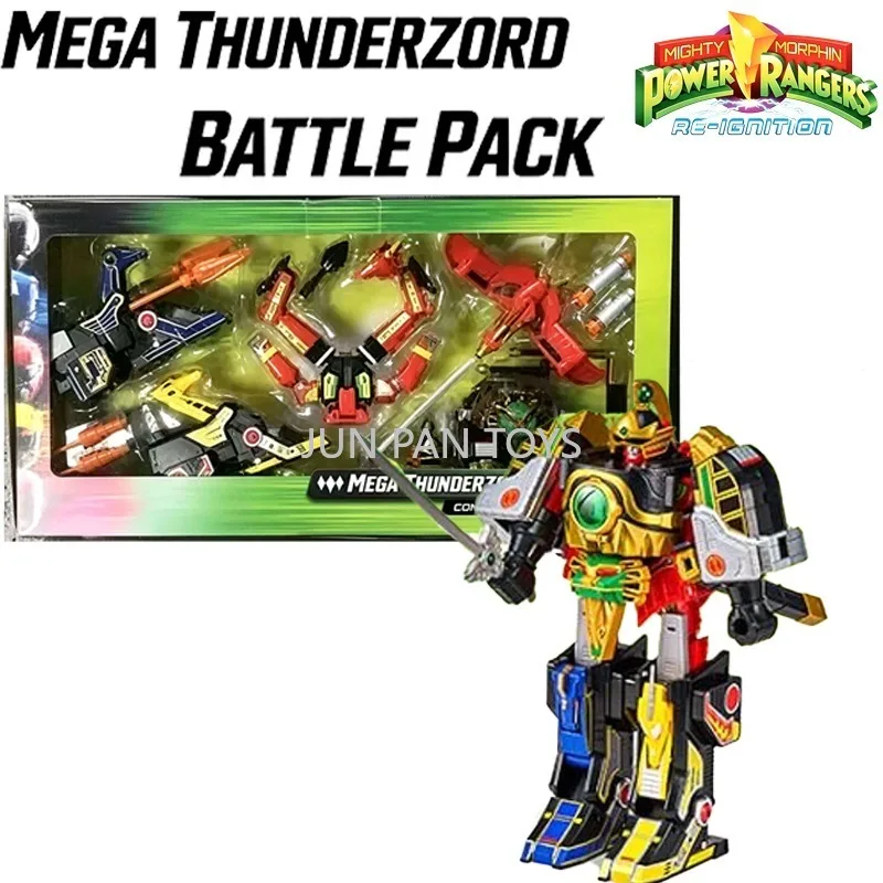 Original Playmates Power Rangers Legacy Thunder Megazord 5-in-1 Combination Action Figure Lion Red Dragon Thunderzord Toys Gifts