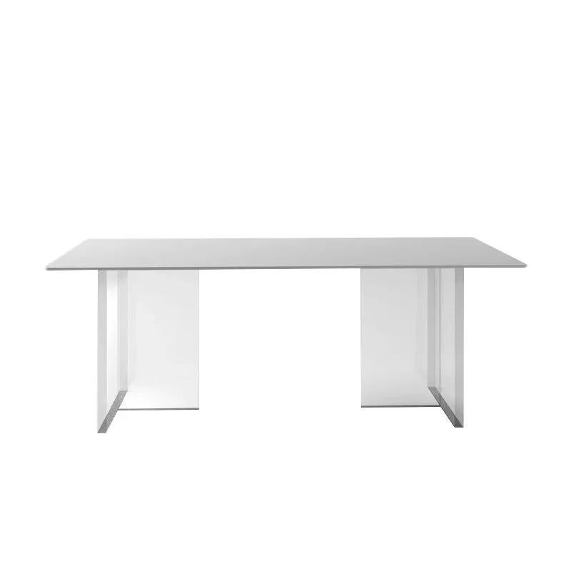

Cream style acrylic dining table for home use high-end small apartment dining room table