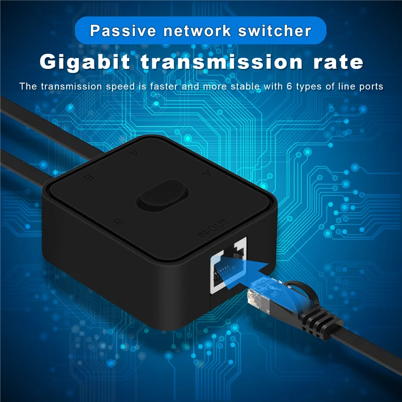 AC17-2 Port Gigabit Netzwerk Switch RJ45 Switch Netzwerk Splitter Kabel Extender Selector Power Free 2-Wege-Adapter Stecker