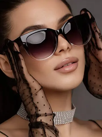 Retro Fashion Cat Eye Sunglasses Women Brand Sun Glasses Gradient Lens Simple Wide Leg Design Unisex Cateye Female Shades UV400