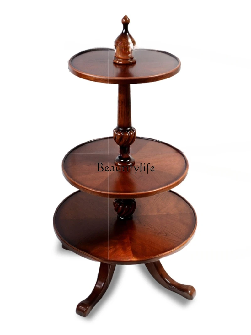 

American-Style Solid Wood Living Room Corner Table Cherrywood Multi-Storey Italian Restaurant Wine Showing Stand