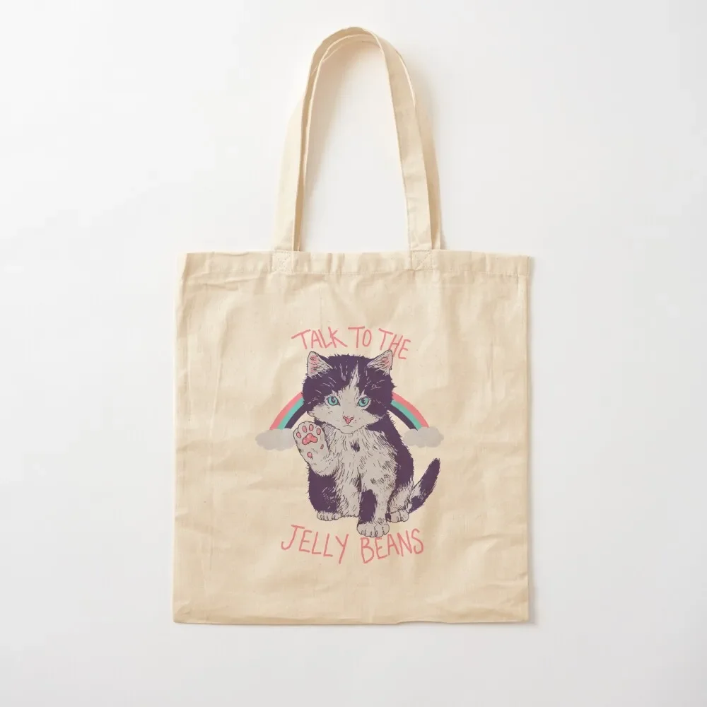 

Talk To The Jelly Beans Tote Bag Handbags Women's shopping bag custom canvas bag Reusable bags