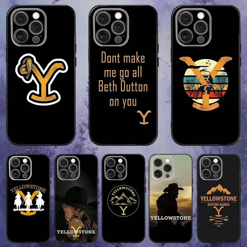 

Чехол для телефона iPhone 17,16,15,14,13,12,Pro,Max,Plus,E,SE4,Air,Mini TV Series Y-Yellowstone Black Soft Box