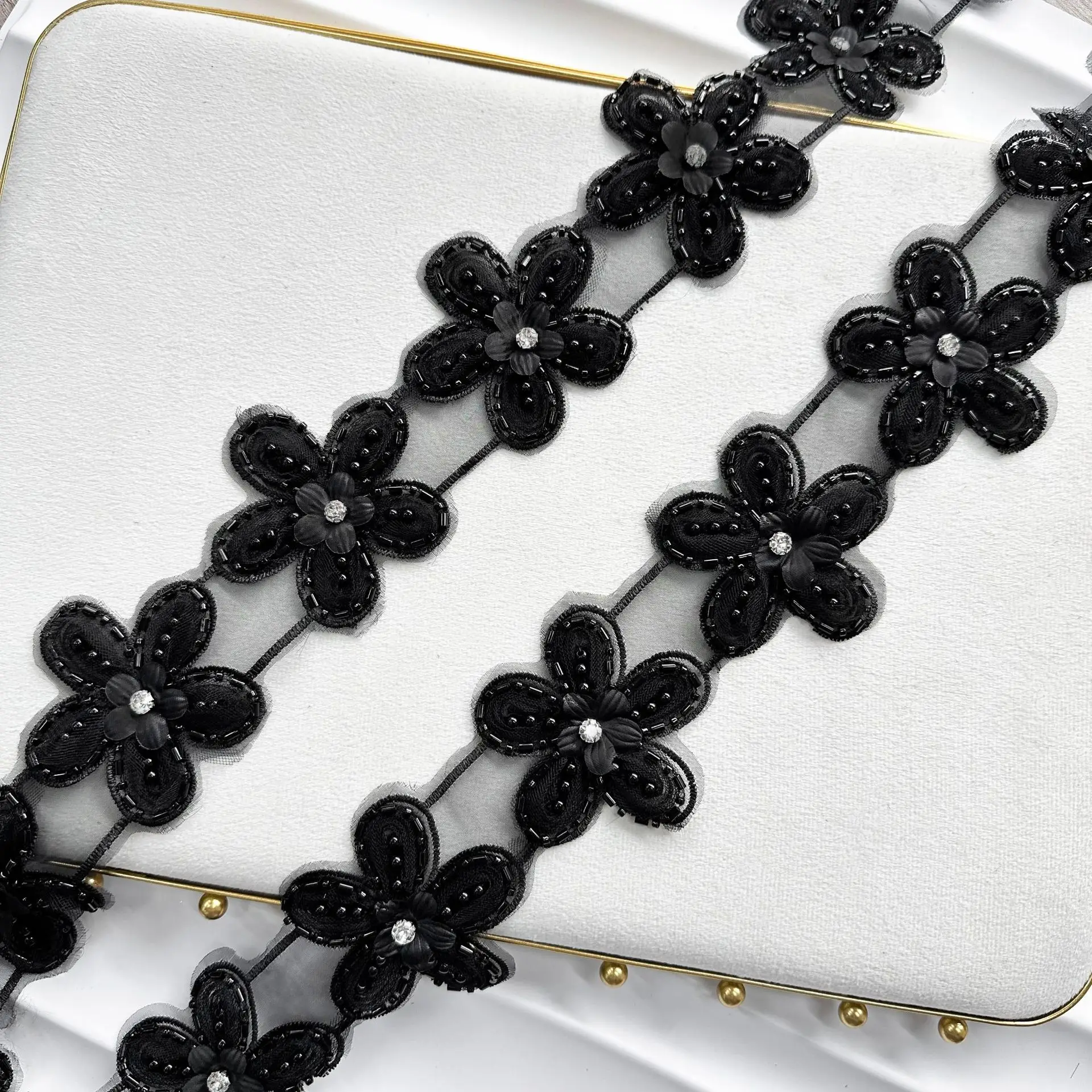 1PCS Dreidimensionale spitze zubehör DIY handgemachte kleidung kragen rock dekoration blume material