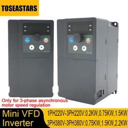 VFD AC 220V 380V 0.75 1.5 2.2 KW Variable Frequency Drive VFD Frequency Converter Inverter Speed Controller for 3-phase Motor