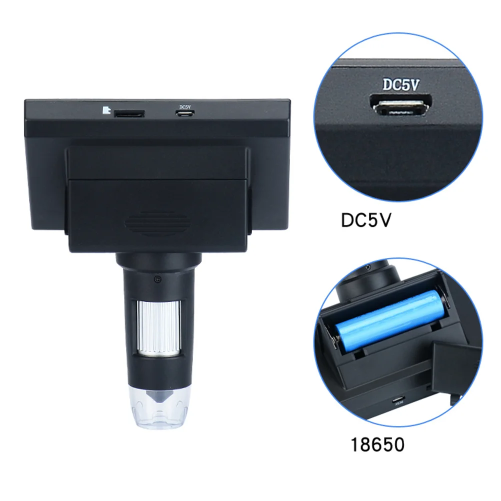 

1000x Digital Microscope 4.3 Inches 1080p Portable Desktop LCD Display 8 Adjustable High Brightness LED Lights Adjustable