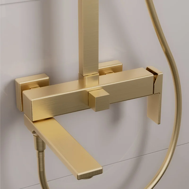 Economic Single Handle Rainfall Bathroom Shower System Three Functions Brass Rotation Spout Ceramic Valve Core Massage Spray