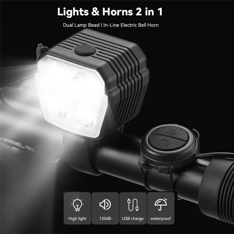

SYDS 120Db Bicycle Horn Light Bicycle Headlight 2 In 1 Bicycle Headlight 4LED For Outdoor Mountain Bike Accessories
