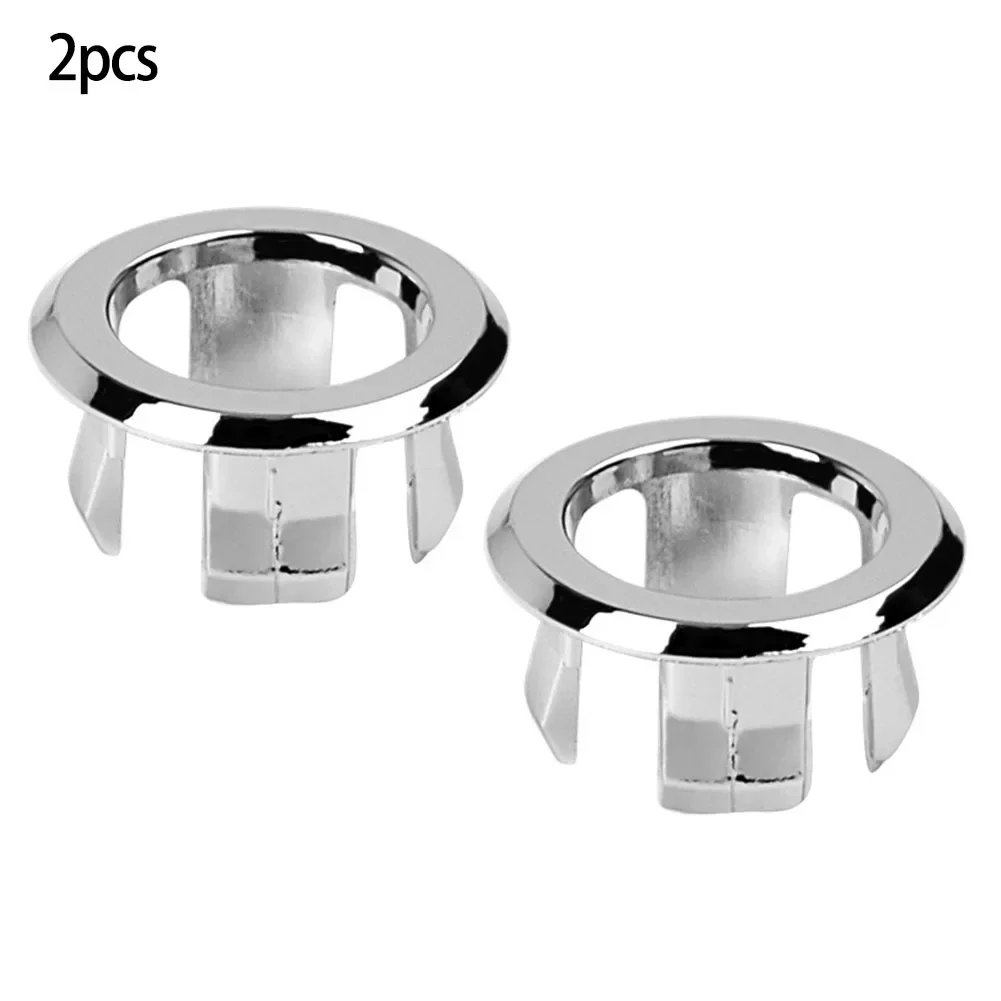 

2pcs Basin Overflow Ring Plastic Bathroom Overflow Covers For Basin/Sink Chromed Replacement Hole For 22-24mm Aperture Bathroom