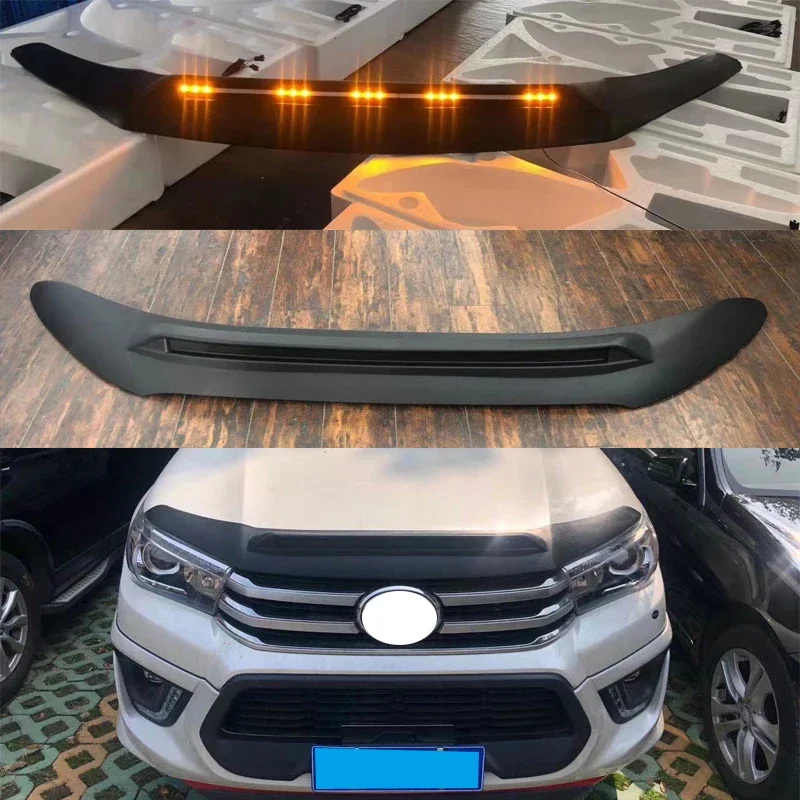 

For Hilux Revo Rocco 2015-2021 Car Part Sand And Stone Stopper Guard Plate Cover Front Protector Engine Bonnet Scoop Hood Trims