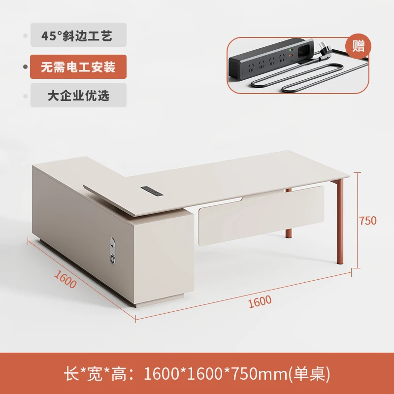 For Modern Executive Office Desk and Chair Set Simple Manager Supervisor Workstation Furniture with Storage