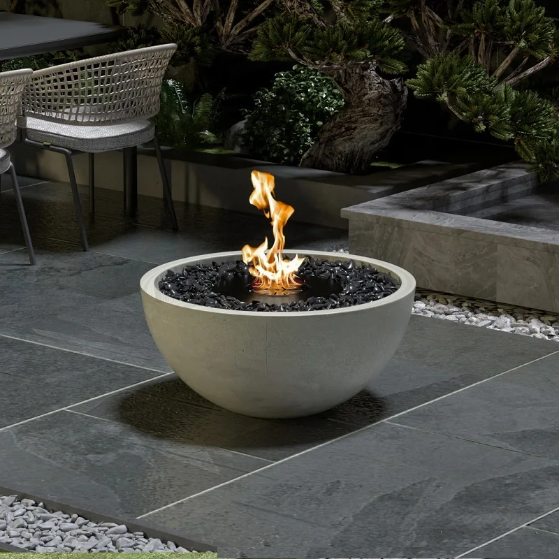 Gran oferta FR-20 chimenea redonda de bioetanol de acero inoxidable para uso en exteriores