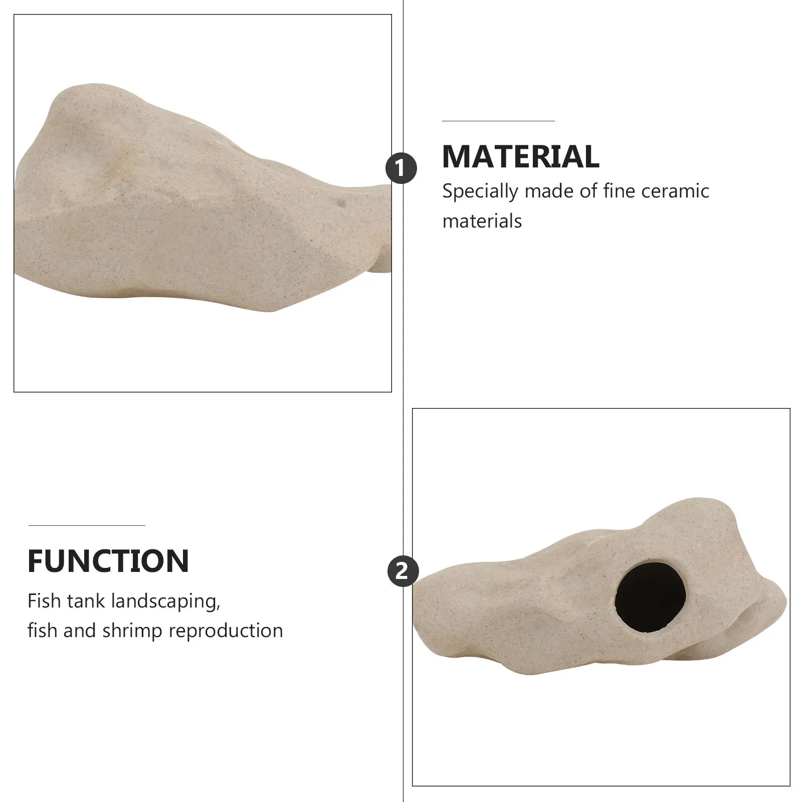 

3Pcs Shrimp Spawning Nest Ceramic Fish Tank Decoration Simple Grey Aquarium Adornment Chic Craft Decorative Nest